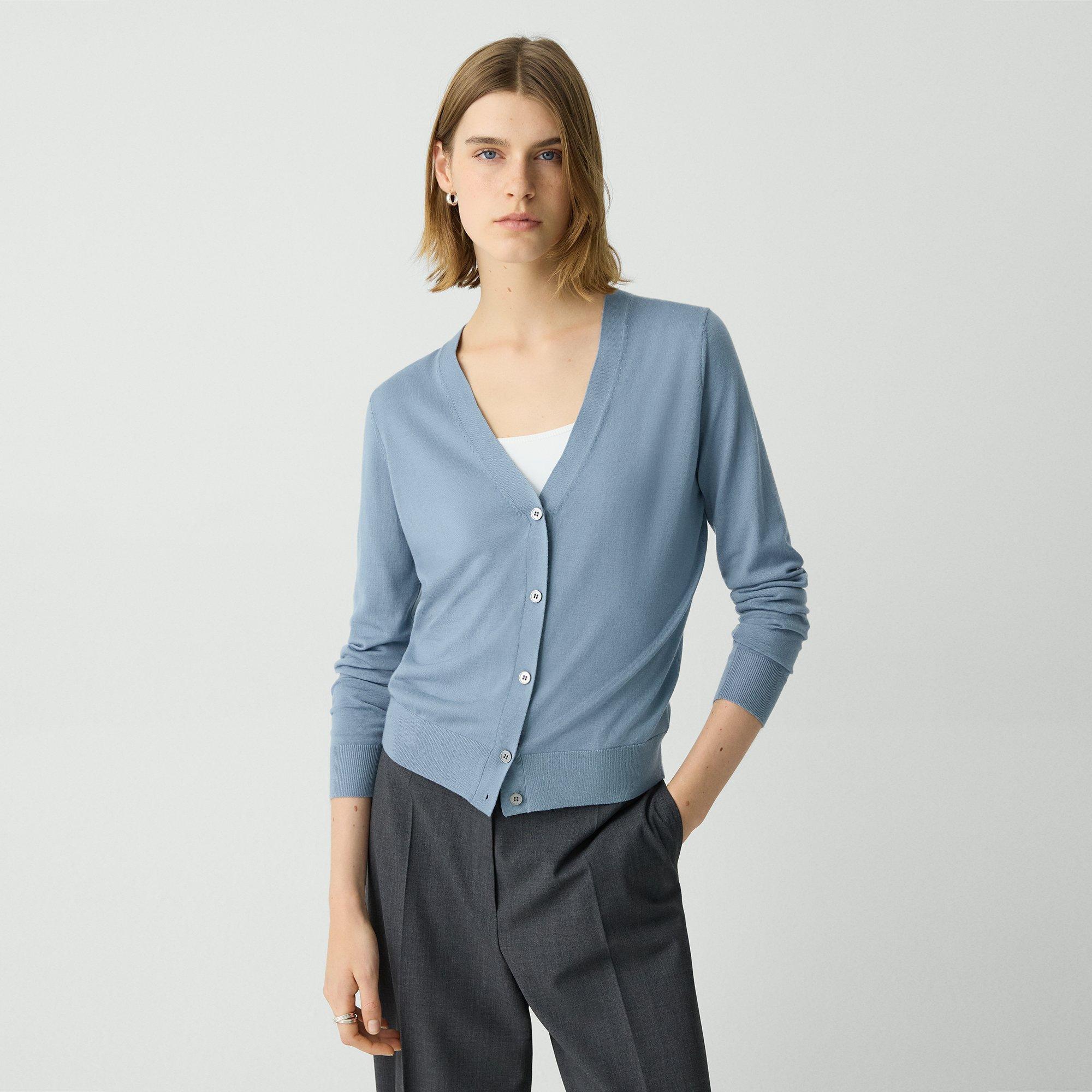 Theory V-Neck Cardigan In Regal Wool